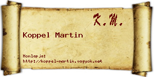 Koppel Martin névjegykártya