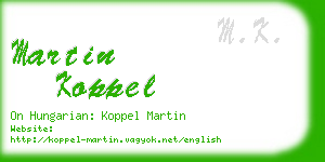 martin koppel business card